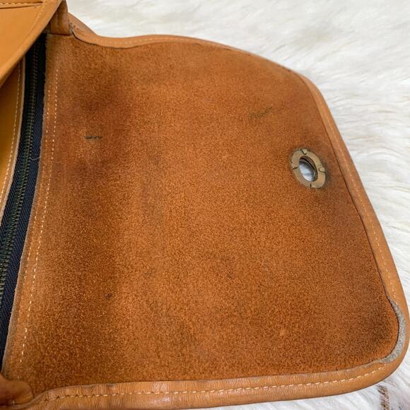 COACH Small USA Vintage Honey Brown Leather Turnlock XBody DINKY BAG #9375 - Picture 9 of 16